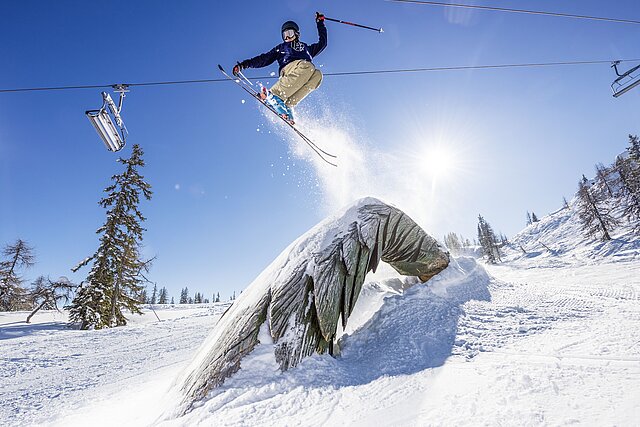 Freeskier kommen im Absolutpark in Flachauwinkl voll auf ihre Kosten.