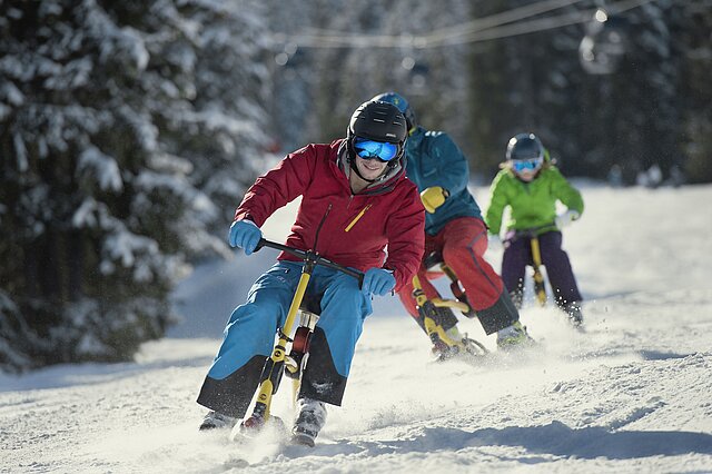 Snowbiken ist eine geniale Alternative für ultimativen Pistenspaß.