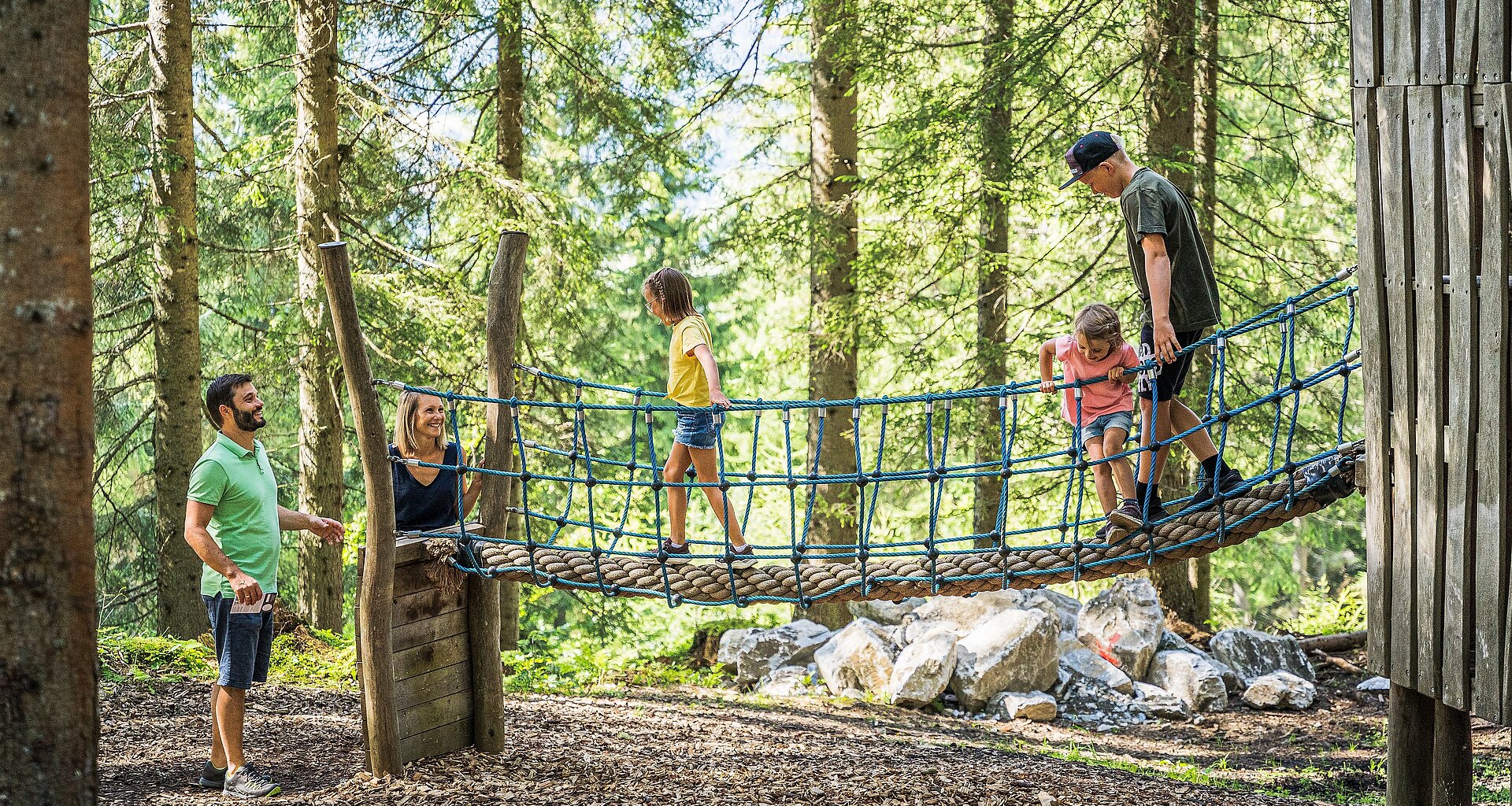 Balancing and climbing at Flori's Erlebnispark Flachau